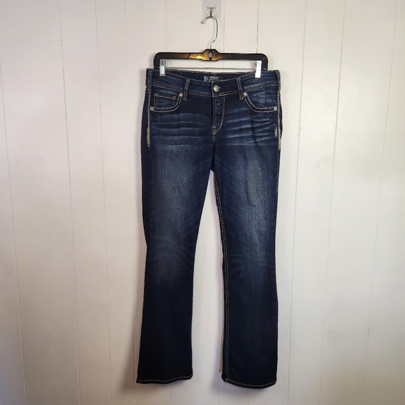 Silver Jeans Suki Mid Rise Slim Boot Bootcut Stretchy Denim Western size 31 Long - Picture 2 of 13